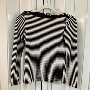 Navy and White Striped Top